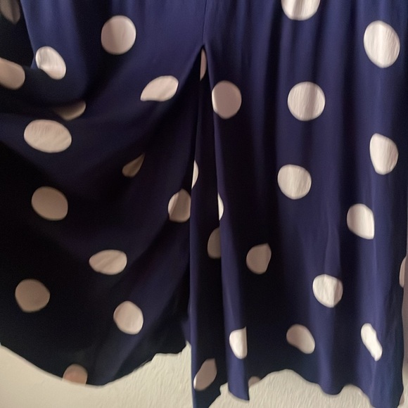 Vintage Liz Claiborne navy polka dot double breasted short romper - Picture 6 of 9